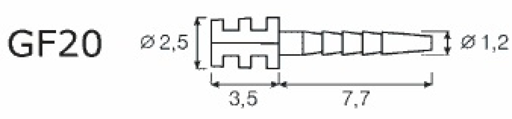 Титановый штифт IKT-GF20-V  1шт.