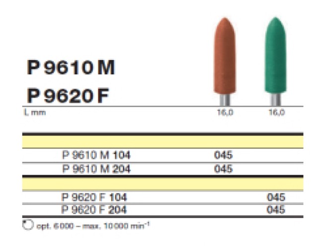 Полировочный бор по металлу 1-я ступень D+Z  / P 9610 M 104.045